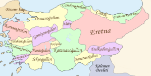 الدويلات التركمانية في الأناضول. "ويكيبيديا"